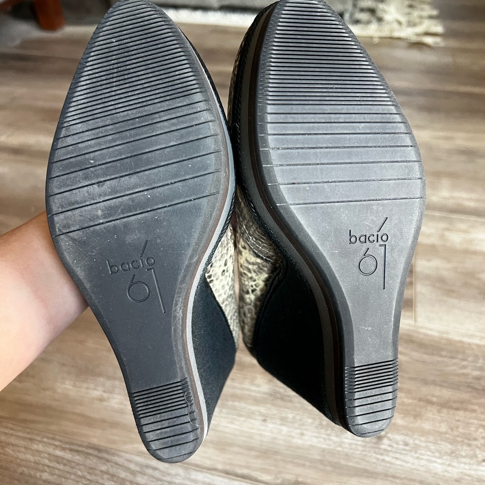 Bacio 61 Super High sexy wedge platform snake skin print 7.5 excellent condition - Picture 9 of 12